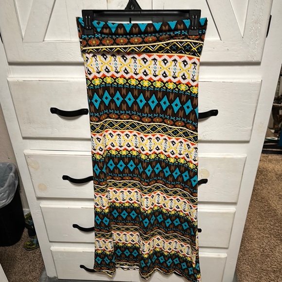 Multicolored Aztec Patterned Women's Dress - Picture 2 of 2